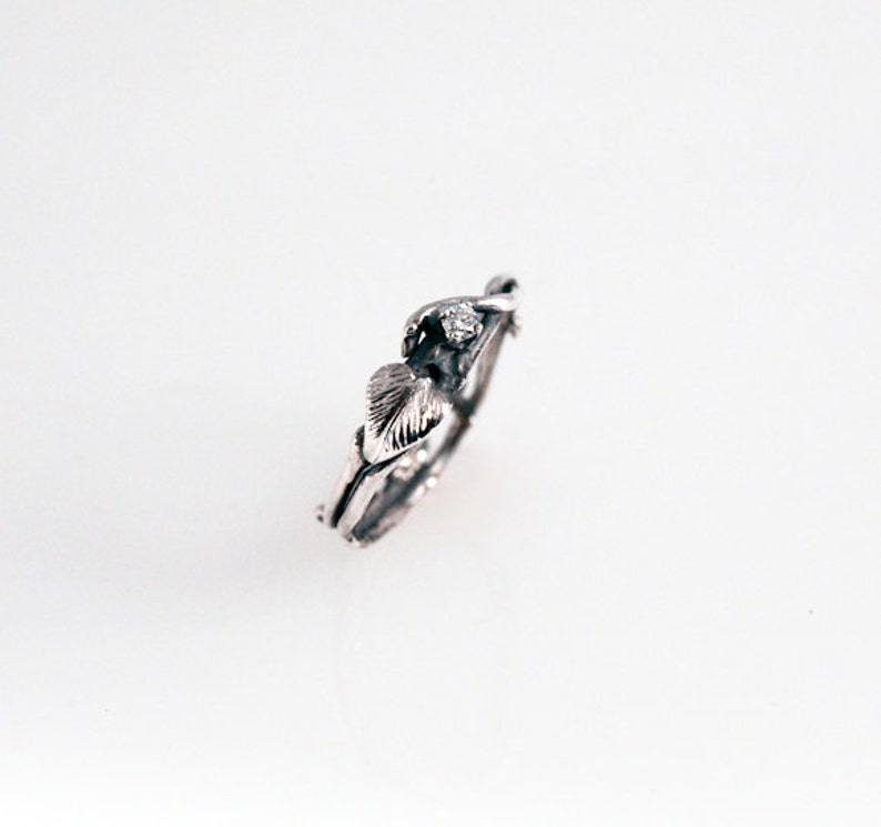 Simply Diamond Eco Engagement Ring in Recycled Silver - Etsy