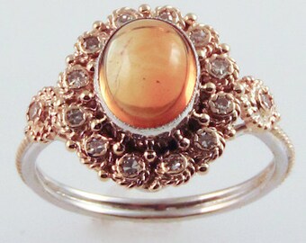 Yellow Topaz Champagne Ring