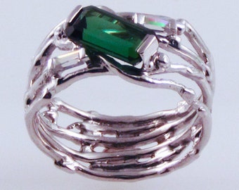 Abstract Tourmaline Eco-Ring