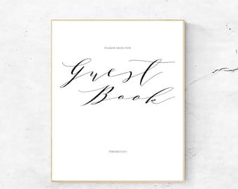 wedding guest book template etsy