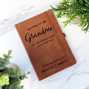 Diario de cuero para el duelo de la abuela / Diario de recuerdos de la pérdida de la abuela Diario de cuero personalizado como regalo / Diario de duelo de cartas a mi abuela
