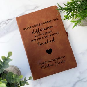 Journal de retraite en cuir | Journal en cuir personnalisé cadeau de retraite | Journal en cuir personnalisé cadeau pour retraité | Cadeau de retraite pour homme