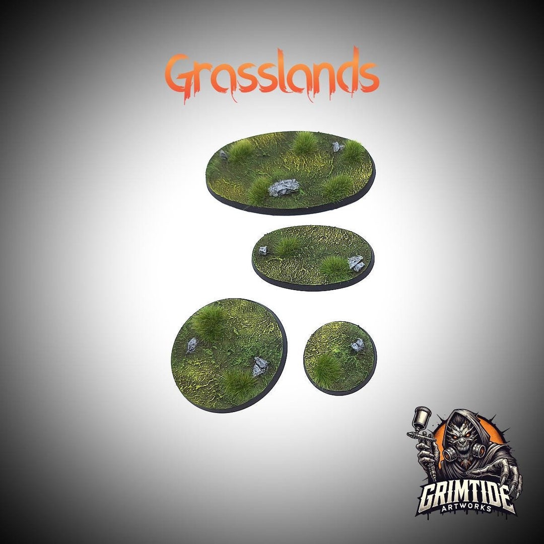 GRASSLANDS BASES – All Sizes Custom Painted Miniature Bases - Etsy