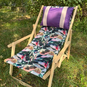 Premium leżak ogrodowy, drewniany leżak na taras lub balkon
