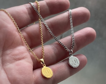 Unisex Gold or Rhodium Plated Allah Pendant With Custom Chain Necklace Muslim Islam Islamic Jewelry Mens Gold Allah Jewellery