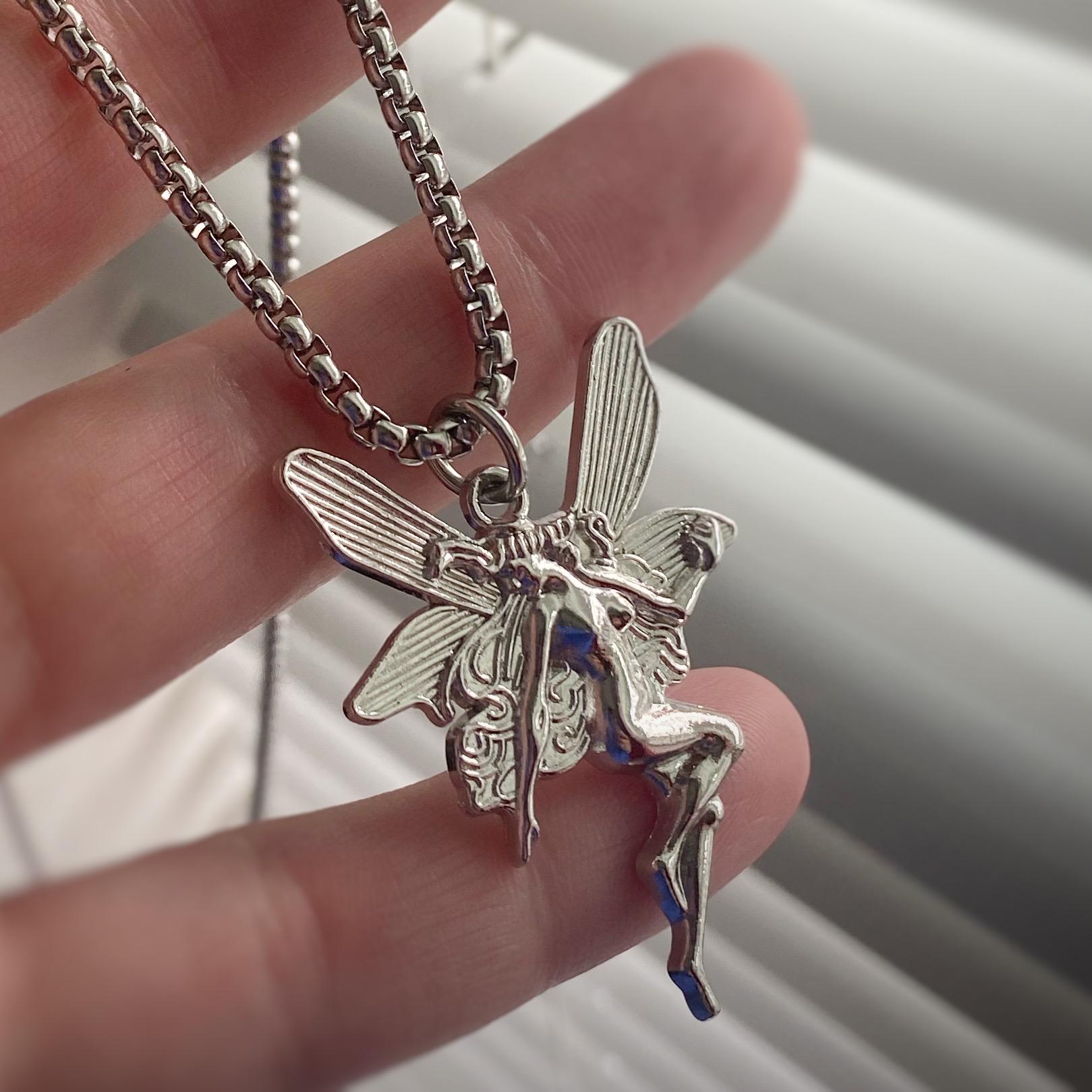 Fairy Necklace ~ Naked Fairy, Beautiful Woman, Long Hair, Magical