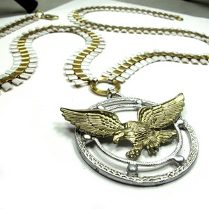 Eagle Chain of Office / Livery Collar - two-tone, medieval, silver and gold, ornate, sci-fi, fantasy, renaissance, necklace