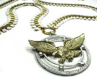 Eagle Chain of Office / Livery Collar - two-tone, medieval, silver and gold, ornate, sci-fi, fantasy, renaissance, necklace