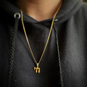 חי Vergoldetes Judentum Chai Lebenssymbol in Hebräisch Charm Anhänger Halskette, langlebige Vergoldung, benutzerdefinierte Länge bis zu 23,5 &quot;