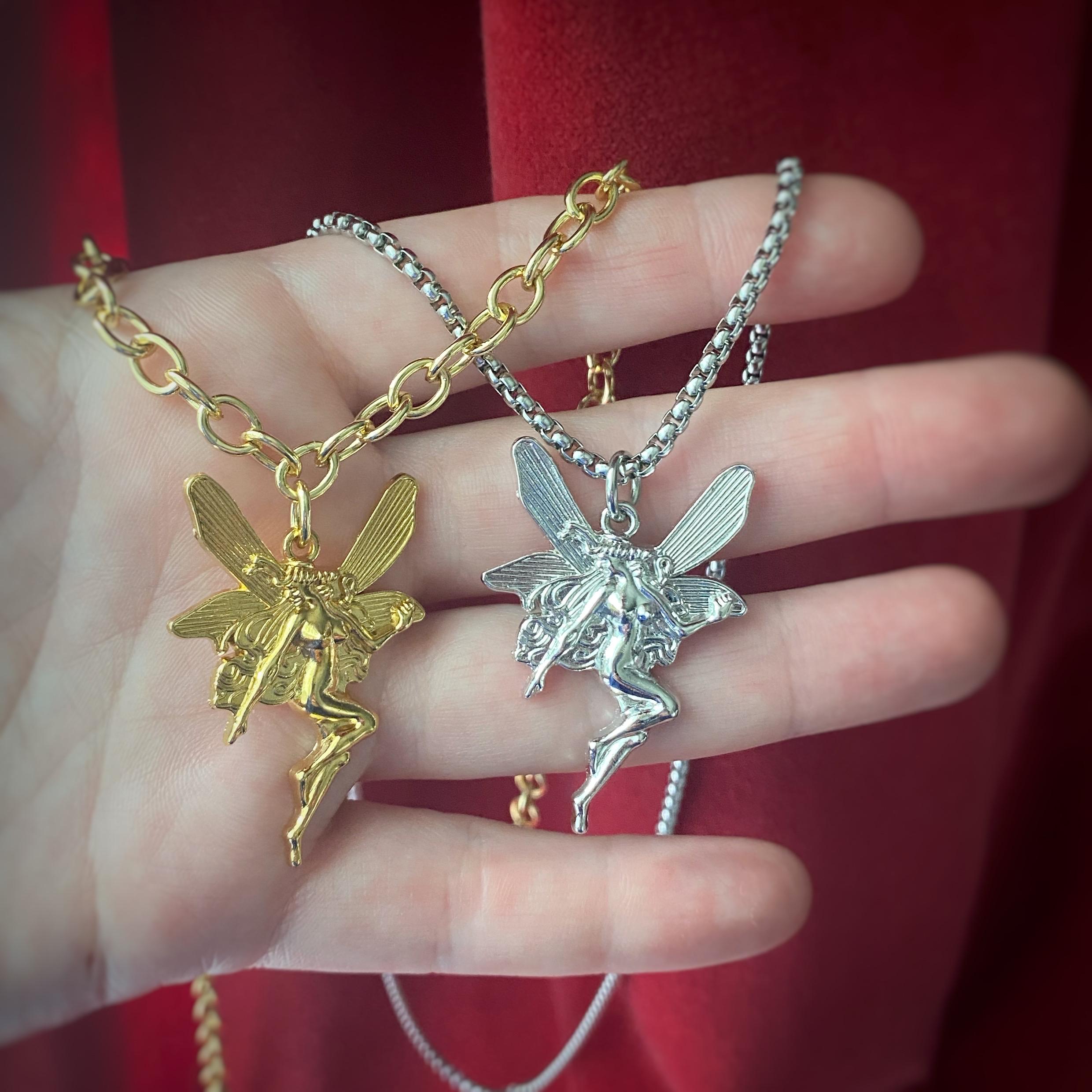 Fairy Necklace ~ Naked Fairy, Beautiful Woman, Long Hair, Magical