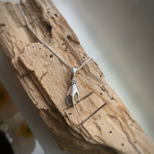 Sterling silver tiny hand pendant and locket charm necklace ~ optional chain/charms, stamped .925