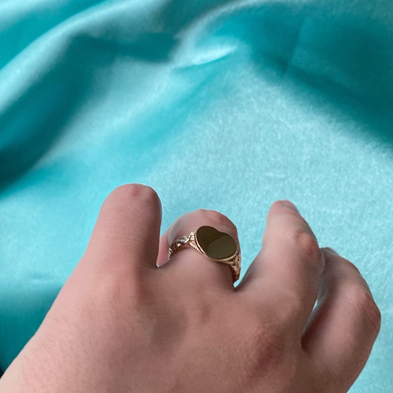 Heart and Hand Signet Ring Made to order, inspired by Victorian and Georgian era jewelry, available solid gold and silver, future heirloom image 8