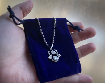 Colgante Tauro con pavé de circonitas cúbicas, con o sin cadena personalizada - Collar con dije del horóscopo zodiacal, chapado en oro o rodio