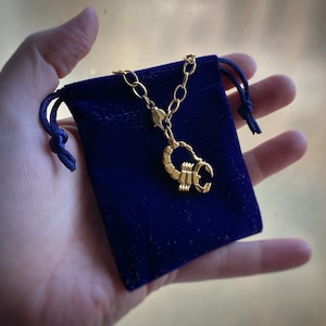 Large Gold Scorpio Scorpion Pendant - Zodiac Astrology Pendant, vintage style