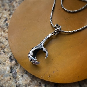 Solid Sterling Silver Claw Pendant with or without Solid Silver Chain - Dragon Claw (bird claw? chicken? pigeon?) Talons Charm Necklace
