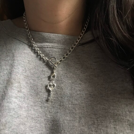 Silver Tone Charm Holder Clip Necklace Multi-charm Piece