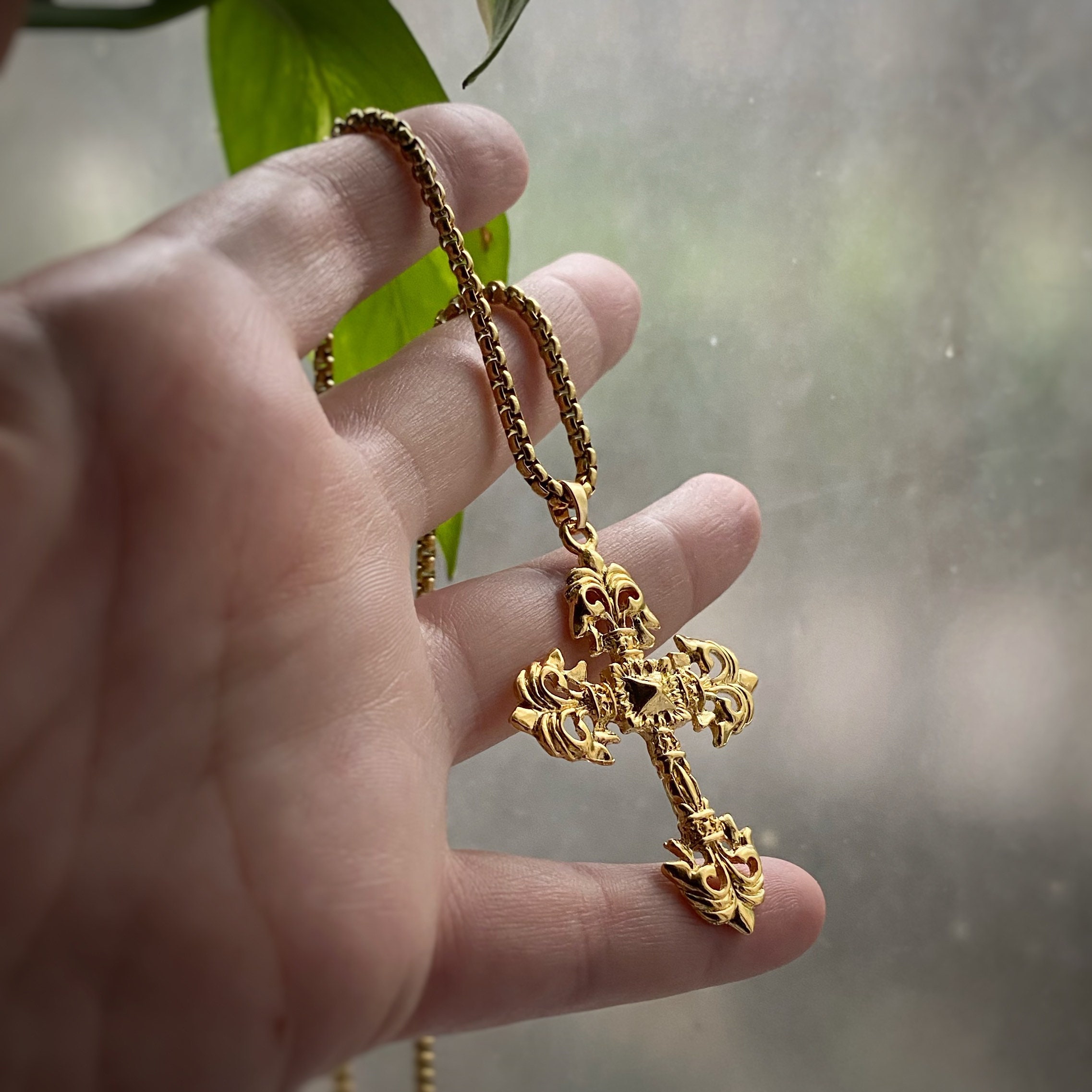 etsy gold cross