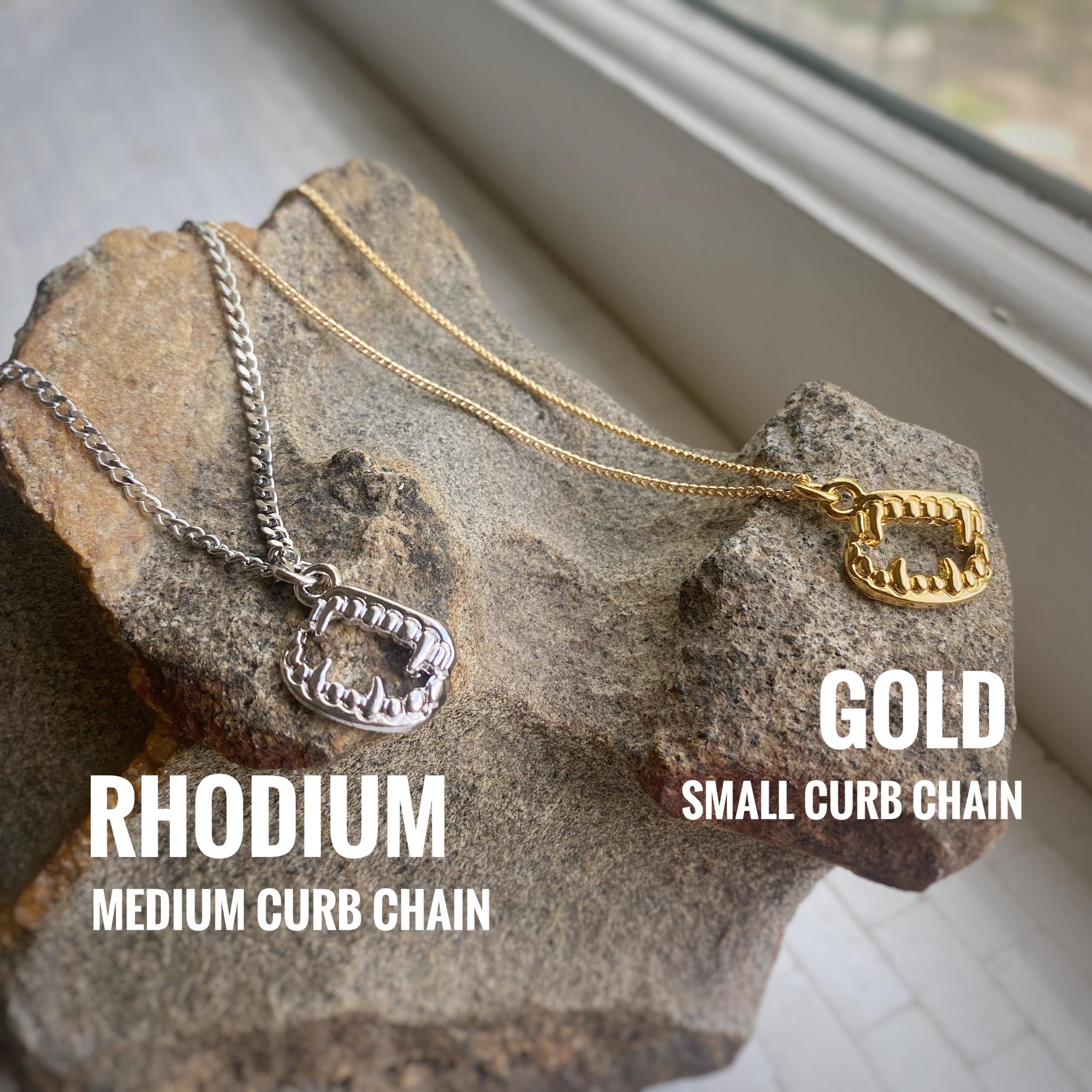 Vampire Fangs Charm or Pendant Necklace Avail in Gold or Rhodium
