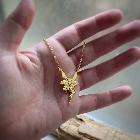 Fairy Necklace Gold or Rhodium Plated (silver) ~ Naked Fairy