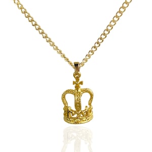 Crown Pendant Necklace- Unisex Gold Plated Medieval Style Ornate - w/ or without custom length chain  - Pendant only too