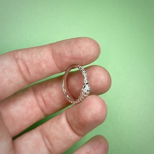 Gold or Solid Silver Gold Snake Ring - Ouroboros - Snake Eating its own tail - Aes Sedai Great Serpent Ring - cubic zirconia eyes