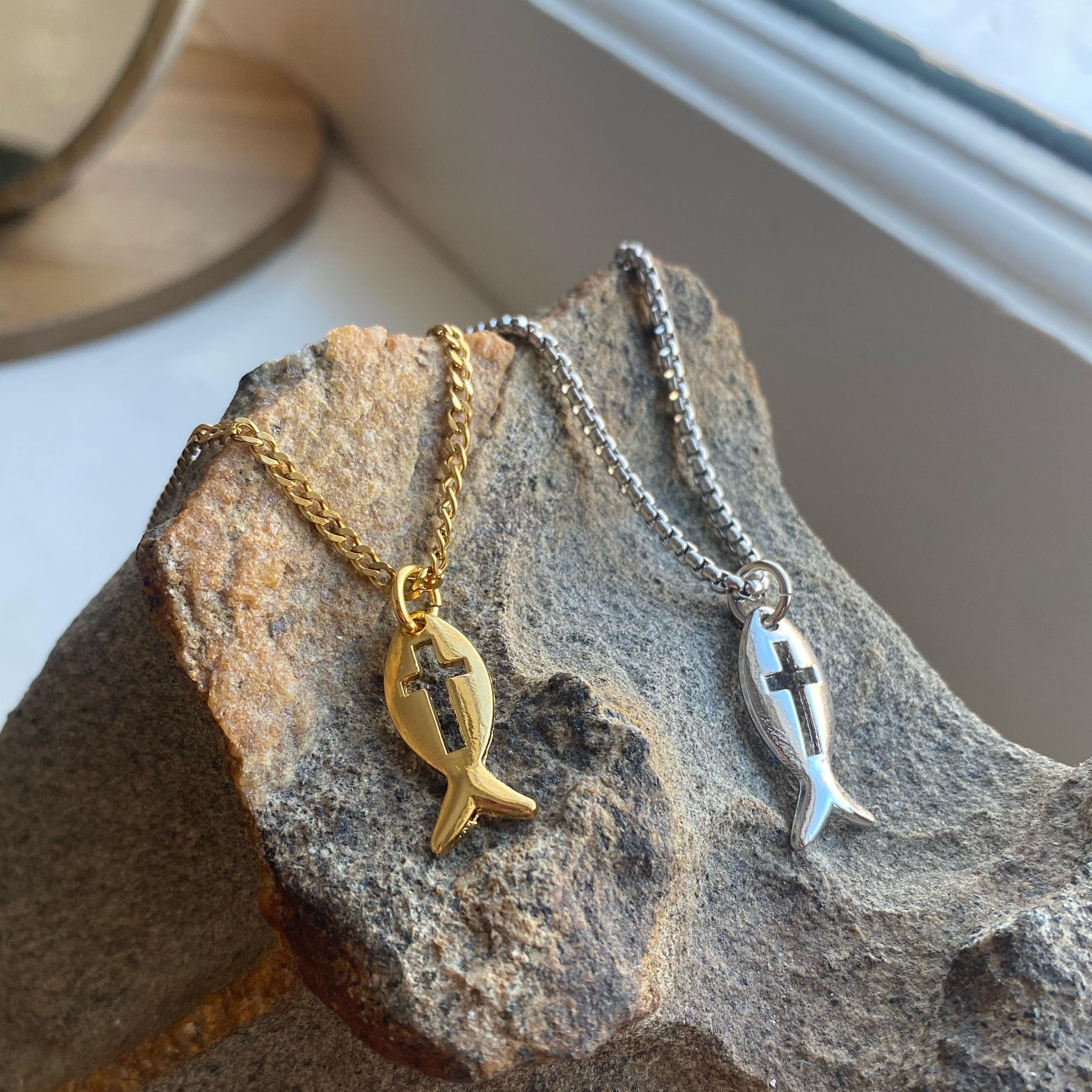 Ichthys Necklace Men - Etsy