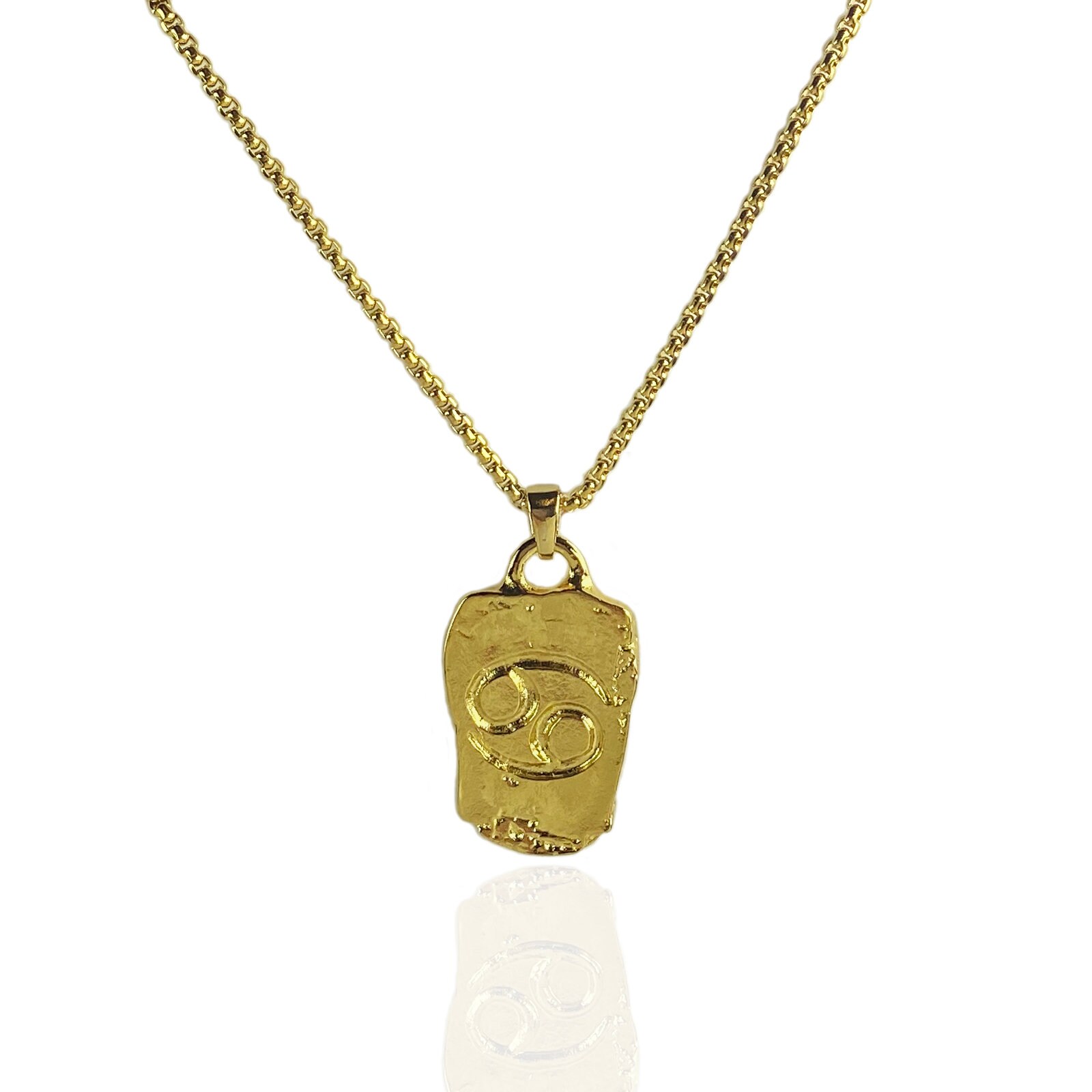 Médaille Pendentif Zodiaque Cancer En Plaqué Or 18k - Grand Modèle, Occasion