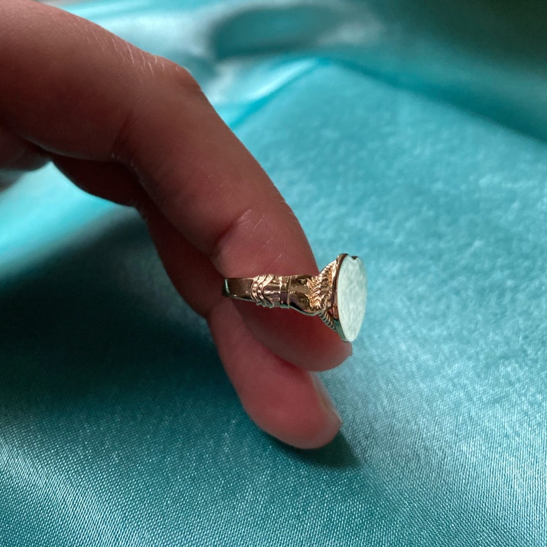 Heart and Hand Signet Ring Made to order, inspired by Victorian and Georgian era jewelry, available solid gold and silver, future heirloom image 6