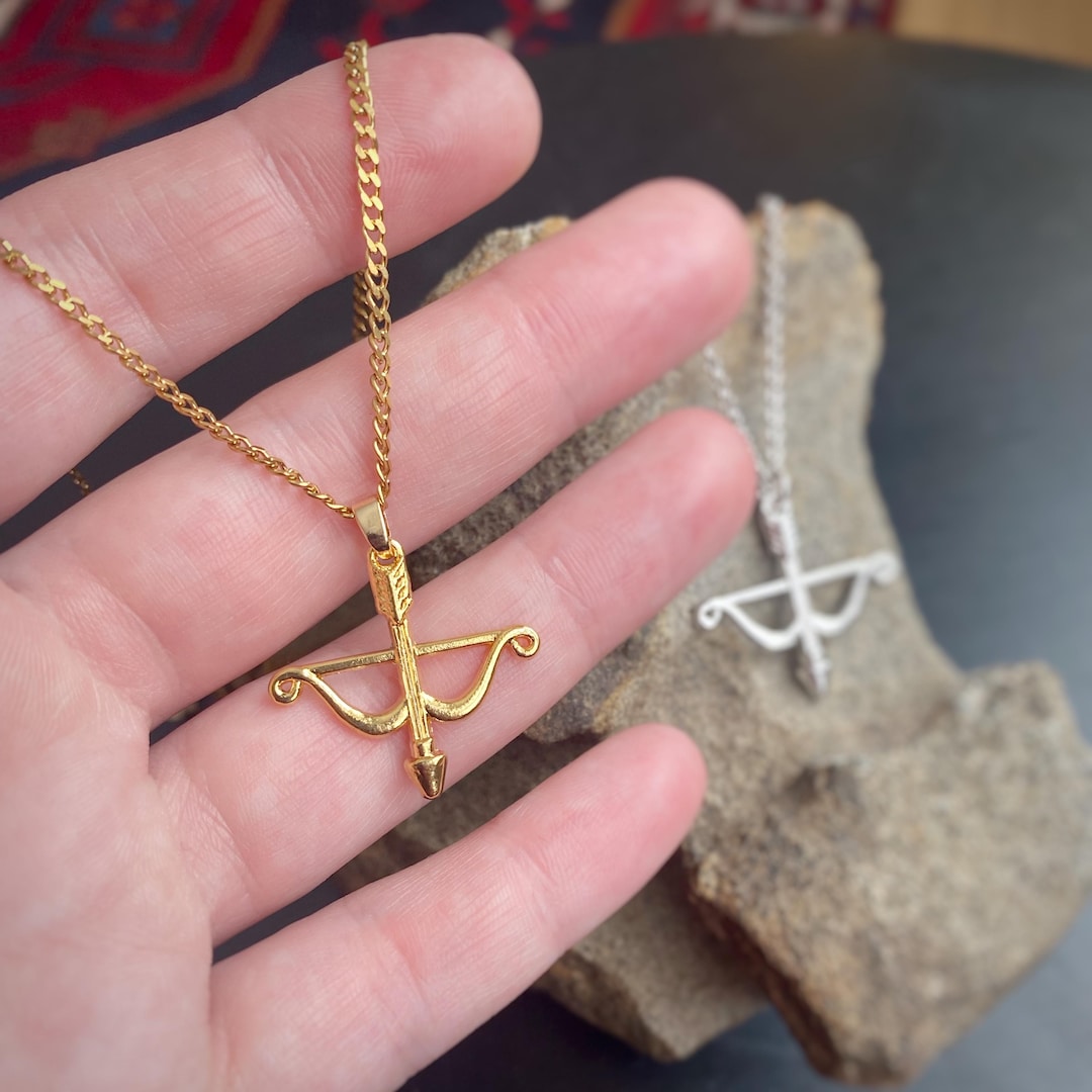 Collier Pendentif Arc Et Flèches – Chaîne Cuivre Doré/argenté, Longueur 38+7 Cm