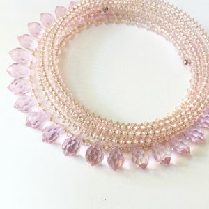 Light Pink Crystal Tassel Choker ~ inspired by Reign, Shakespeare&#39;s Romeo and Juliet, 90&#39;s, Neverending Story, Princess Culture