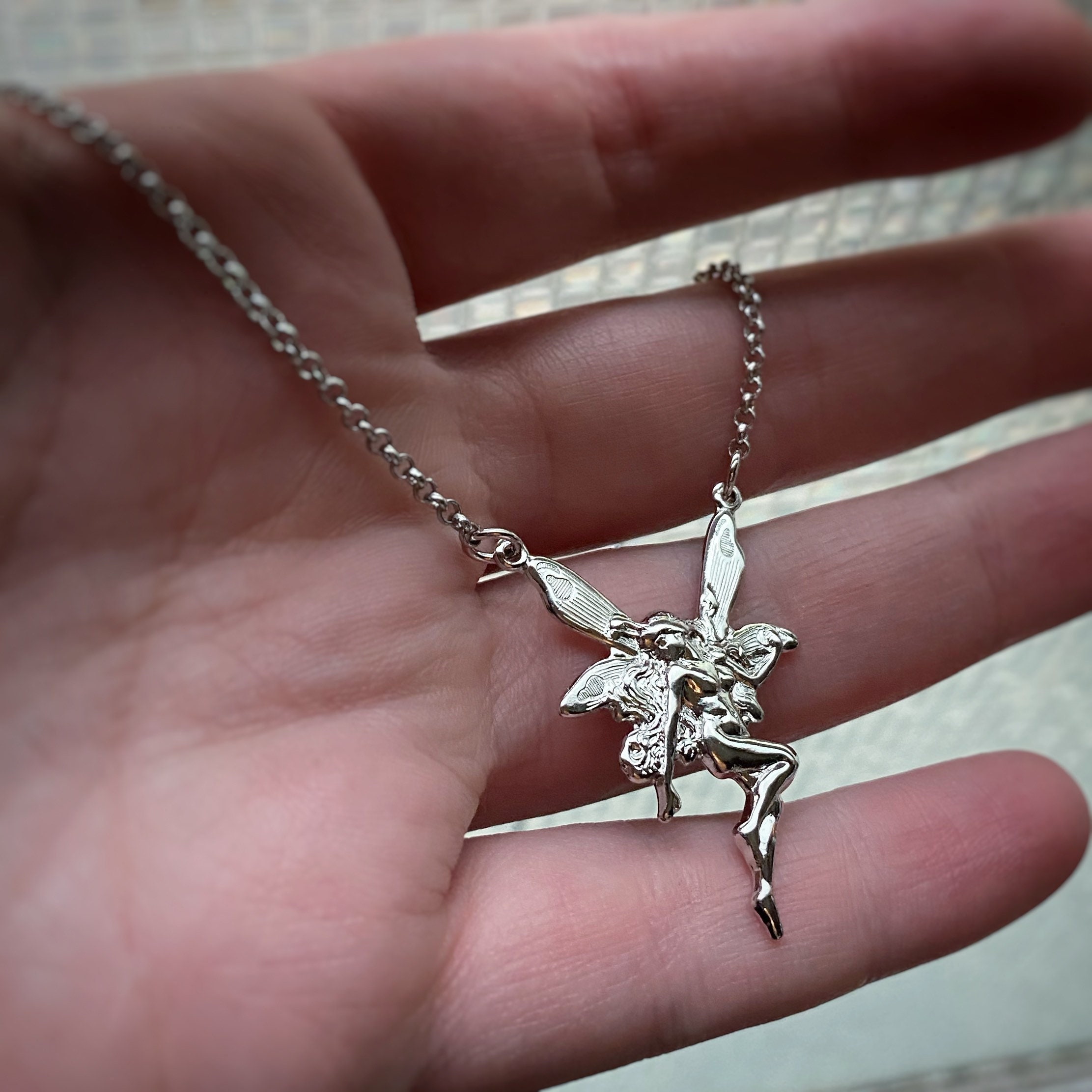 Fairy Necklace Gold or Rhodium Plated (silver) ~ Naked Fairy