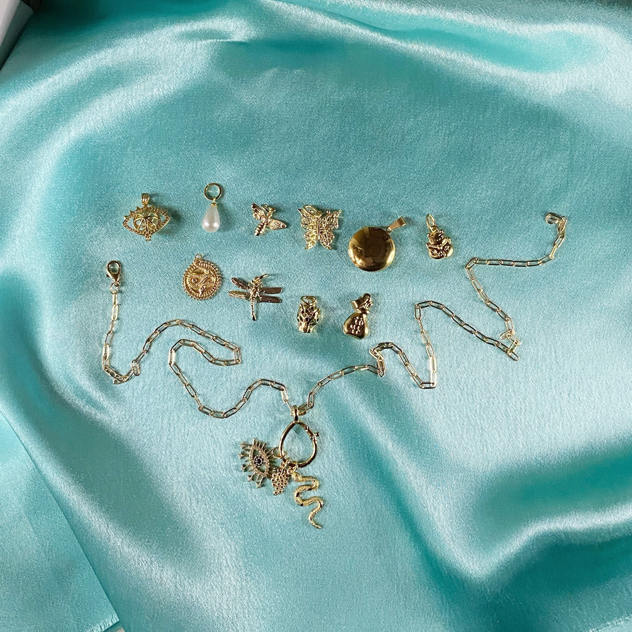 Gold Charm Holder Necklace W/ DIY Clip Customizable Length Etsy