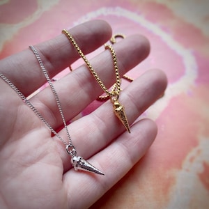 Ice Cream Pendant or Necklace in Gold or Rhodium Plated, with Chain Options or Charm only, Unisex, comes in velvet gift bag.