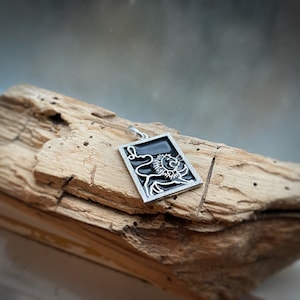 Solid Sterling Silver Zodiac Dog Tag Pendant Necklace with or without chain and enamel, Masculine, Mens Astrology Horoscope, custom color