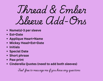 Sleeve Name Embroidery Add-On | Custom Sleeve Embroidery | Personalized Sweatshirt Sleeve | Name on Sleeve | Embroidery Upgrade