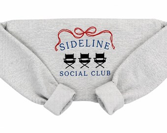 Sideline Social Club Embroidered Sweatshirt | Baseball Mom Crewneck | Game Day Sweatshirt | Sports Mom Apparel | Cozy Athletic Style