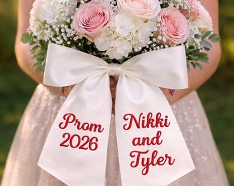Prom Bouquet Sash Embroidered | Graduation Sash Custom Name & Year | Senior Night Sash Personalized | Prom 2026 Keepsake Gift