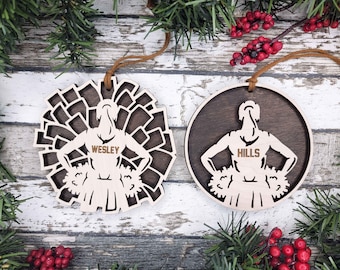 Cheerleading Themed Personalized Ornaments