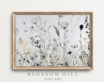 Abstract Flower Wall Art Print Boho Floral Wall Art Painting Living Room Decor Printable Big Wall Art Bedroom Botanical Wall Art Large