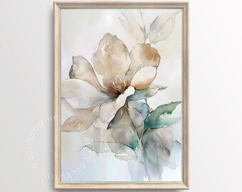 Floral Wall Art Painting Flower Wall Art Decor Living Room Decor Big Wall Art Prints Bedroom Office Watercolor Large Wall Art Printable