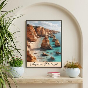 Algarve, Portugal, Wall Art Posters, Cafe Wall Decor, Home Wall Art, Digital Download, World Poster Designs, World Poster Design Ar