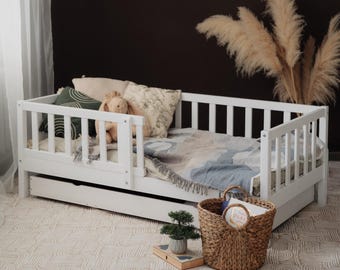 Bed voor peuters, White House-bed met beugels, kinderen