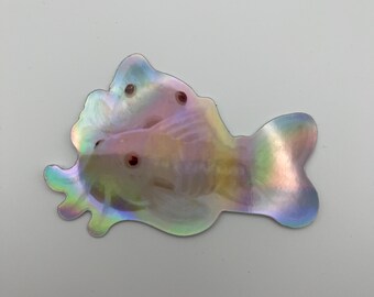 Albino Corydoras Fish Holographic Vinyl Sticker