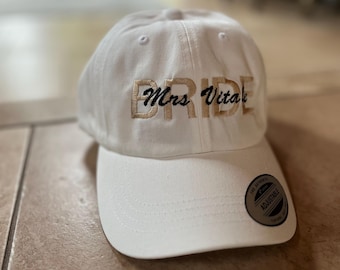 Sombrero bordado para la novia, con nombre personalizado, regalo para la fiesta nupcial