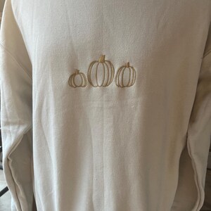 Pumpkin embroidered crewneck, fall clothing, fall season lovers