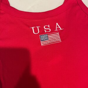 USA Embroidered Tank Top, 4th of July Bella Canva Shirt image 3