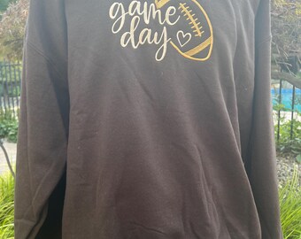 Game day embroidered crewneck, football sweatshirt, sports wear