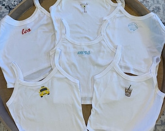 Custom Embroidered Bella Canva Tank Top, Personalized Text, Bridesmaid Gift