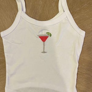 Cosmo embroidered tank top, cocktail tanks, martini lovers