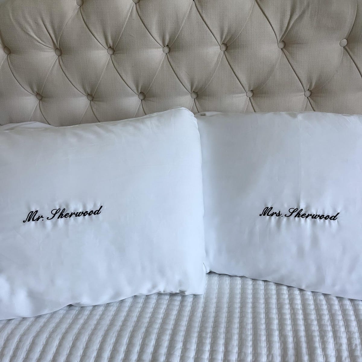 Custom Embroidered Pillow Cases, Mr and Mrs - Etsy